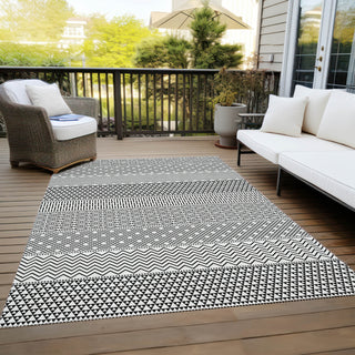 Piper Looms Chantille Stripes ACN939 White Machine Washable Area Rug Outdoor Lifestyle Image Feature
