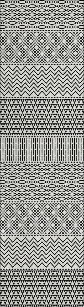 Piper Looms Chantille Stripes ACN939 White Machine Washable Area Rug Runner Main Image