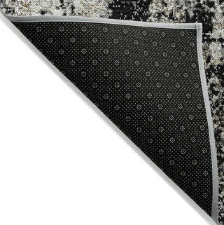 Piper Looms Chantille Abstract ACN940 Black Machine Washable Area Rug Backing Image
