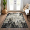 Piper Looms Chantille Abstract ACN940 Black Machine Washable Area Rug Lifestyle Image Feature