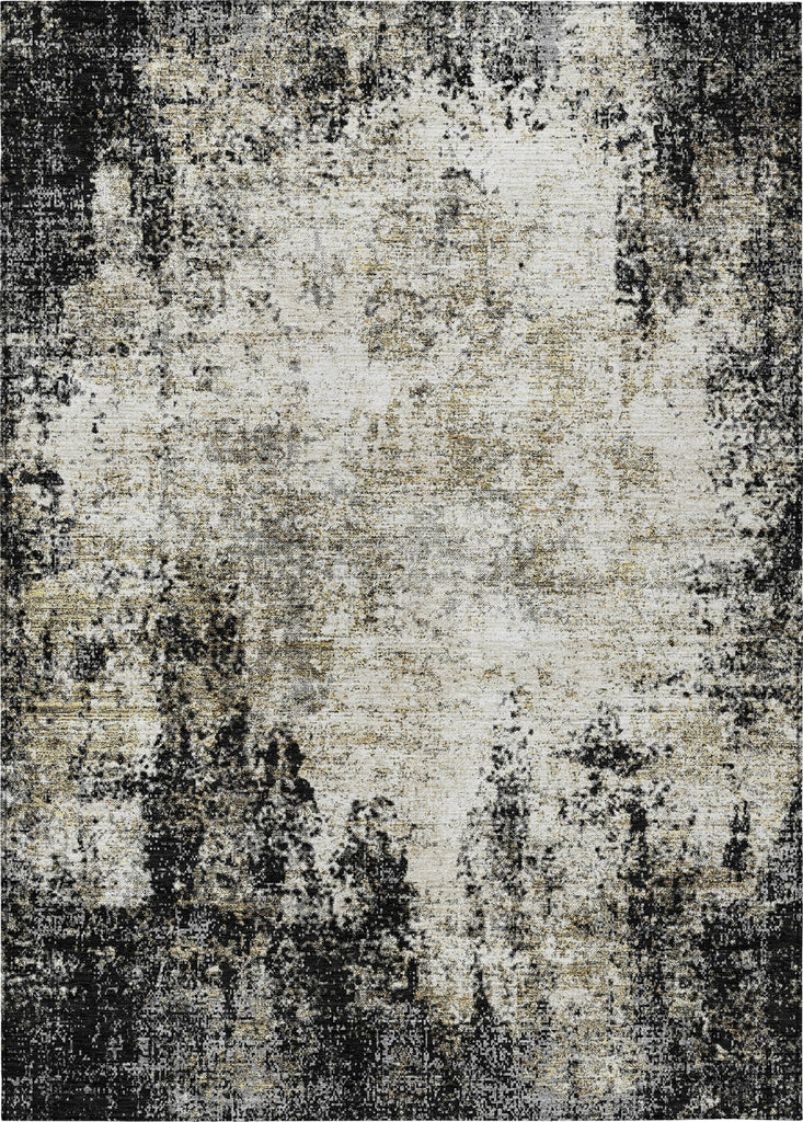 Piper Looms Chantille Abstract ACN940 Black Machine Washable Area Rug main image
