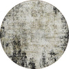 Piper Looms Chantille Abstract ACN940 Black Machine Washable Area Rug Round Main Image