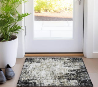 Piper Looms Chantille Abstract ACN940 Black Machine Washable Area Rug Scatter Lifestyle Image Feature
