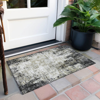 Piper Looms Chantille Abstract ACN940 Black Machine Washable Area Rug Scatter Outdoor Lifestyle Image Feature