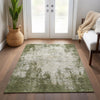 Piper Looms Chantille Abstract ACN940 Olive Machine Washable Area Rug Lifestyle Image Feature