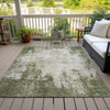 Piper Looms Chantille Abstract ACN940 Olive Machine Washable Area Rug Outdoor Lifestyle Image Feature
