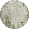 Piper Looms Chantille Abstract ACN940 Olive Machine Washable Area Rug Round Main Image