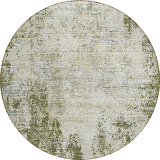 Piper Looms Chantille Abstract ACN940 Olive Machine Washable Area Rug Round Main Image