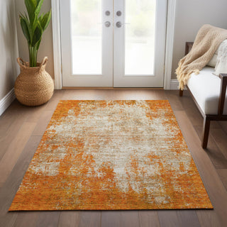 Piper Looms Chantille Abstract ACN940 Orange Machine Washable Area Rug Lifestyle Image Feature