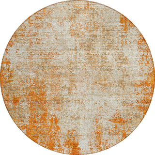 Piper Looms Chantille Abstract ACN940 Orange Machine Washable Area Rug Round Main Image