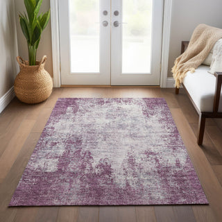 Piper Looms Chantille Abstract ACN940 Plum Machine Washable Area Rug Lifestyle Image Feature