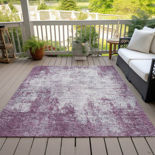 Piper Looms Chantille Abstract ACN940 Plum Machine Washable Area Rug Outdoor Lifestyle Image Feature