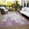 Piper Looms Chantille Abstract ACN940 Plum Machine Washable Area Rug Outdoor Lifestyle Image Feature