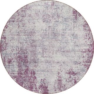 Piper Looms Chantille Abstract ACN940 Plum Machine Washable Area Rug Round Main Image