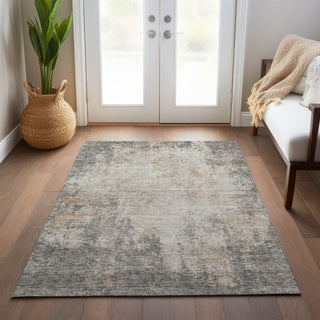 Piper Looms Chantille Abstract ACN940 Taupe Machine Washable Area Rug Lifestyle Image Feature