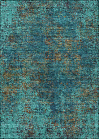 Piper Looms Chantille Abstract ACN940 Teal Machine Washable Area Rug main image