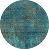 Piper Looms Chantille Abstract ACN940 Teal Machine Washable Area Rug Round Main Image