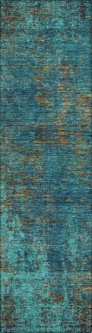 Piper Looms Chantille Abstract ACN940 Teal Machine Washable Area Rug Runner Main Image
