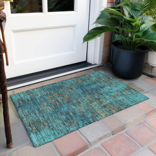 Piper Looms Chantille Abstract ACN940 Teal Machine Washable Area Rug Scatter Outdoor Lifestyle Image Feature