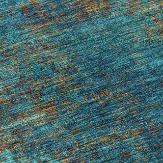 Piper Looms Chantille Abstract ACN940 Teal Machine Washable Area Rug Swatch Image