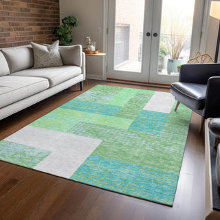 Piper Looms Chantille Rectangles ACN941 Aloe Machine Washable Area Rug Lifestyle Image Feature