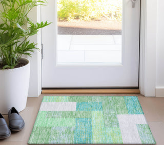 Piper Looms Chantille Rectangles ACN941 Aloe Machine Washable Area Rug Scatter Lifestyle Image Feature