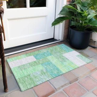 Piper Looms Chantille Rectangles ACN941 Aloe Machine Washable Area Rug Scatter Outdoor Lifestyle Image Feature