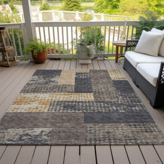 Piper Looms Chantille Rectangles ACN941 Coffee Machine Washable Area Rug Outdoor Lifestyle Image Feature