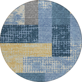 Piper Looms Chantille Rectangles ACN941 Denim Machine Washable Area Rug Round Main Image
