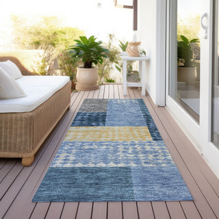Piper Looms Chantille Rectangles ACN941 Denim Machine Washable Area Rug Runner Outdoor Lifestyle Image Feature