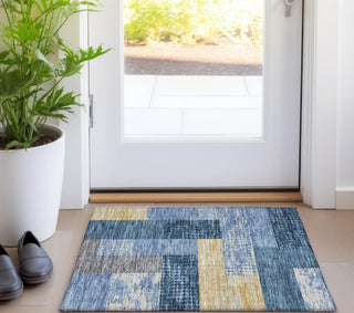 Piper Looms Chantille Rectangles ACN941 Denim Machine Washable Area Rug Scatter Lifestyle Image Feature