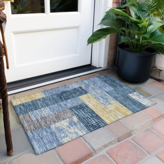 Piper Looms Chantille Rectangles ACN941 Denim Machine Washable Area Rug Scatter Outdoor Lifestyle Image Feature