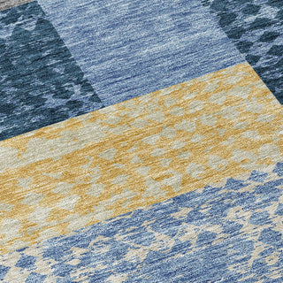 Piper Looms Chantille Rectangles ACN941 Denim Machine Washable Area Rug Swatch Image