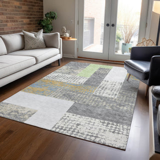 Piper Looms Chantille Rectangles ACN941 Gray Machine Washable Area Rug Lifestyle Image Feature