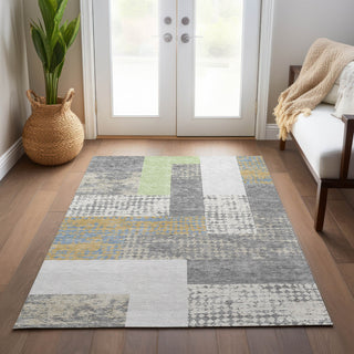 Piper Looms Chantille Rectangles ACN941 Gray Machine Washable Area Rug Lifestyle Image Feature