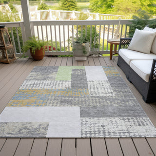 Piper Looms Chantille Rectangles ACN941 Gray Machine Washable Area Rug Outdoor Lifestyle Image Feature