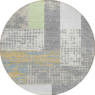 Piper Looms Chantille Rectangles ACN941 Gray Machine Washable Area Rug Round Main Image