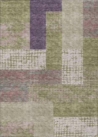 Piper Looms Chantille Rectangles ACN941 Green Machine Washable Area Rug main image