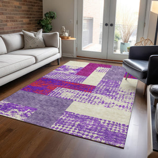 Piper Looms Chantille Rectangles ACN941 Lavender Machine Washable Area Rug Lifestyle Image Feature
