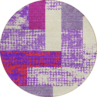 Piper Looms Chantille Rectangles ACN941 Lavender Machine Washable Area Rug Round Main Image