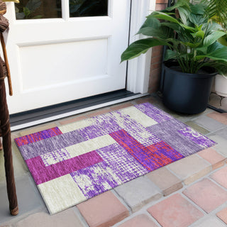Piper Looms Chantille Rectangles ACN941 Lavender Machine Washable Area Rug Scatter Outdoor Lifestyle Image Feature