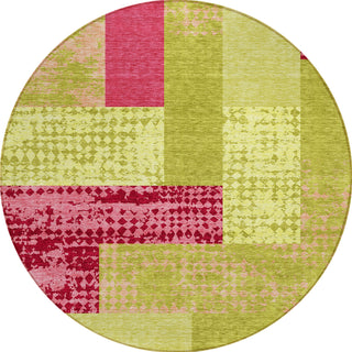 Piper Looms Chantille Rectangles ACN941 Lime Machine Washable Area Rug Round Main Image