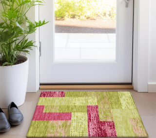 Piper Looms Chantille Rectangles ACN941 Lime Machine Washable Area Rug Scatter Lifestyle Image Feature