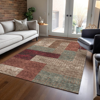 Piper Looms Chantille Rectangles ACN941 Mocha Machine Washable Area Rug Lifestyle Image Feature