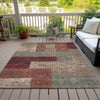 Piper Looms Chantille Rectangles ACN941 Mocha Machine Washable Area Rug Outdoor Lifestyle Image Feature