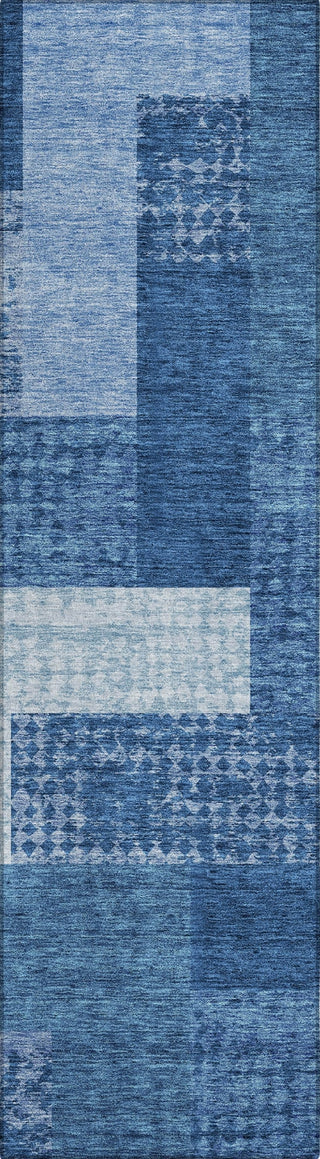 Piper Looms Chantille Rectangles ACN941 Navy Machine Washable Area Rug Runner Main Image