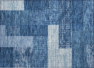 Piper Looms Chantille Rectangles ACN941 Navy Machine Washable Area Rug Scatter Main Image