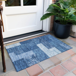Piper Looms Chantille Rectangles ACN941 Navy Machine Washable Area Rug Scatter Outdoor Lifestyle Image Feature