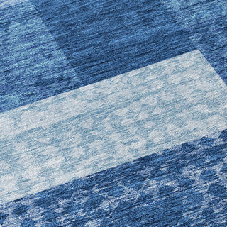 Piper Looms Chantille Rectangles ACN941 Navy Machine Washable Area Rug Swatch Image