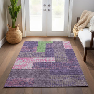 Piper Looms Chantille Rectangles ACN941 Purple Machine Washable Area Rug Lifestyle Image Feature